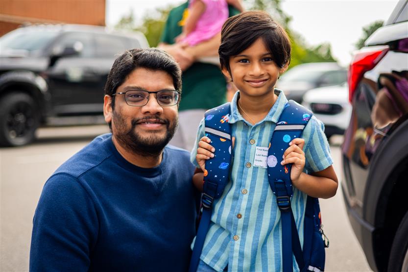 Kindergarten students start their school year